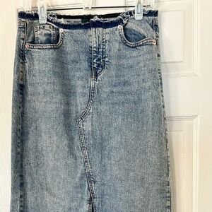 Wild Fable Frayed Hem Blue Denim Skirt